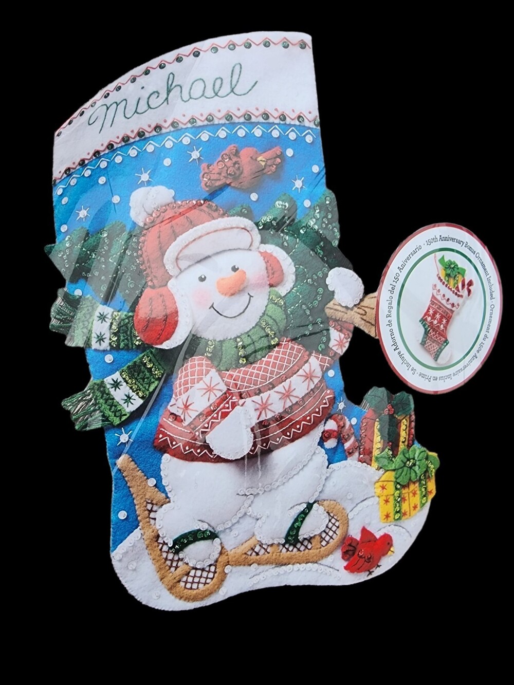 Christmas Bucilla Felt Applique Holiday Stocking Kit,NORDIC SNOWMAN,86817,18"